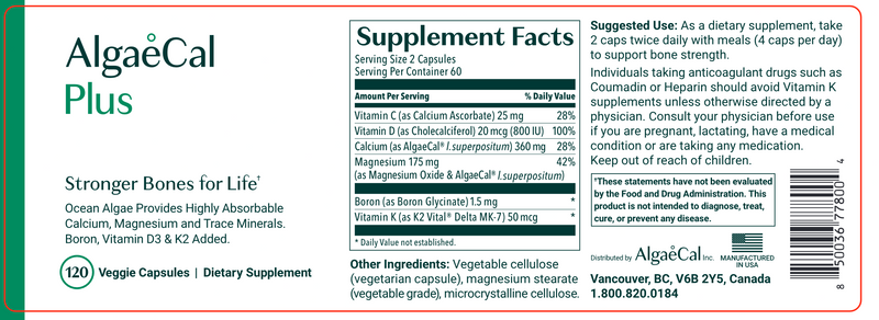 AlgaeCal Plus  120 vegcaps