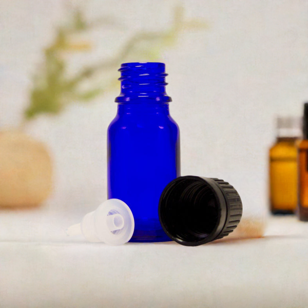 Cobalt Blue Glass 5 or 10 ml Essential Oil Bottle